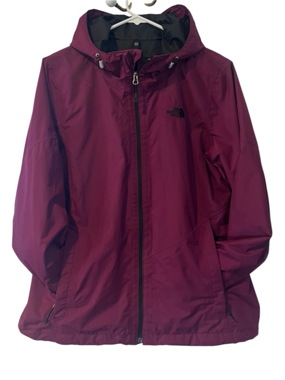 The North Face Women's Hooded Rain Jacket Size XL Burgundy